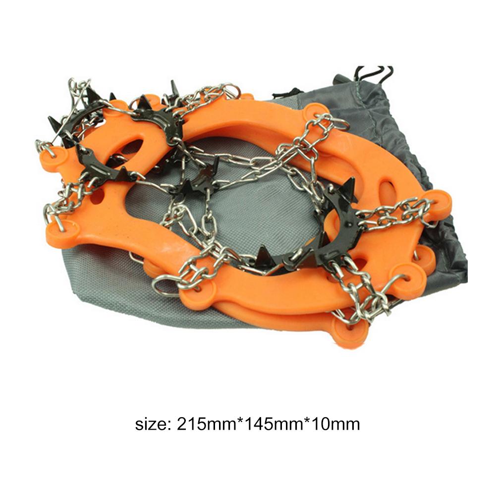 1 Pair x Ice Claw Delicate Texture Climbing Shoe Spiked Grips Cleat Crampons 11 Teeth Camping Anti Slip Shoes Cover