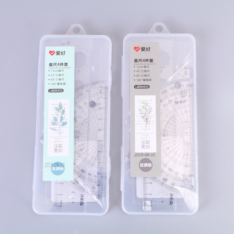 LITZY 4pcs Ruler Set Transparent Triangle Ruler Ma... – Grandado