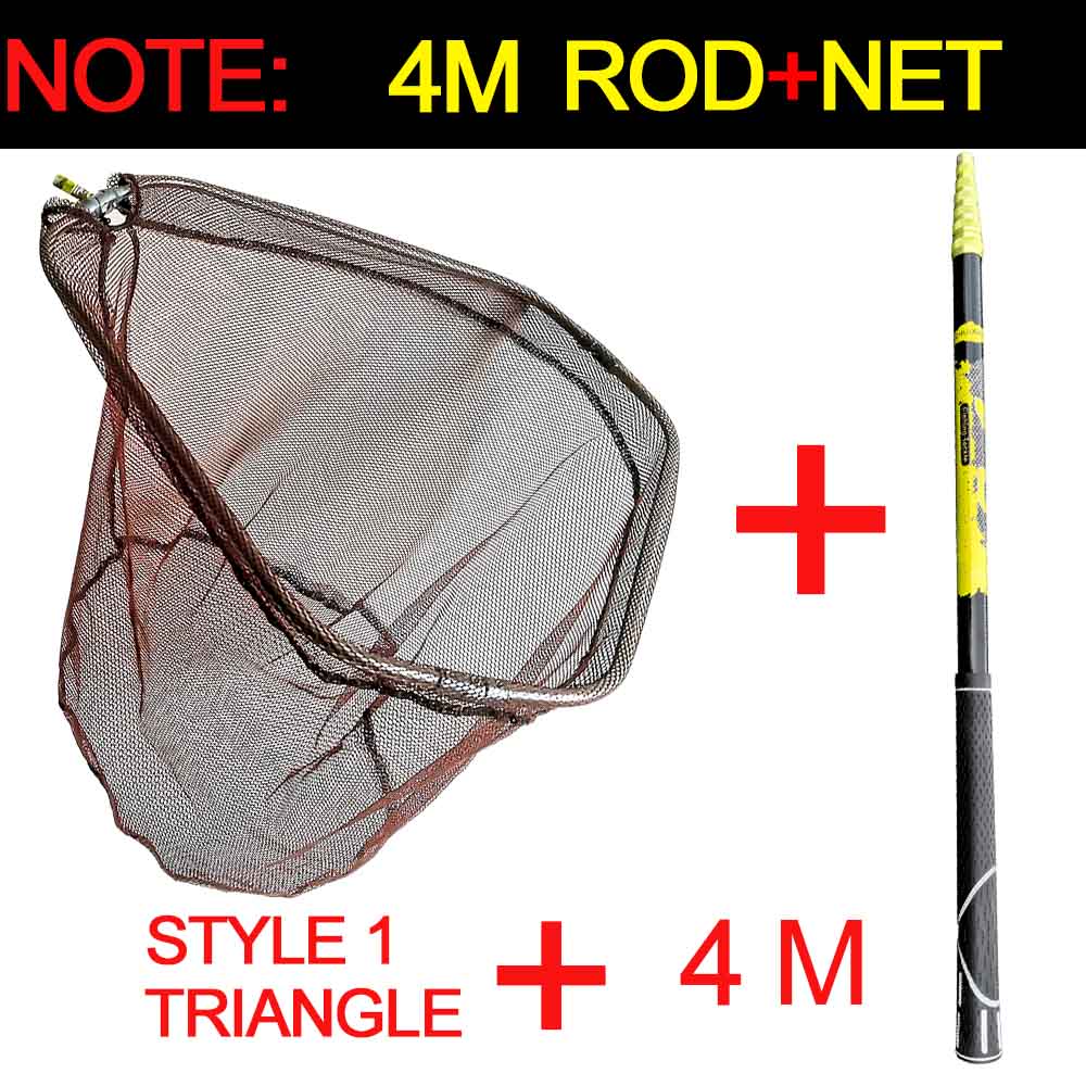 JOSBY 3m 4m 2.1m Fishing Net Fish Landing Net Foldable Collapsible Telescopic Pole Handle Durable Mesh: Blue