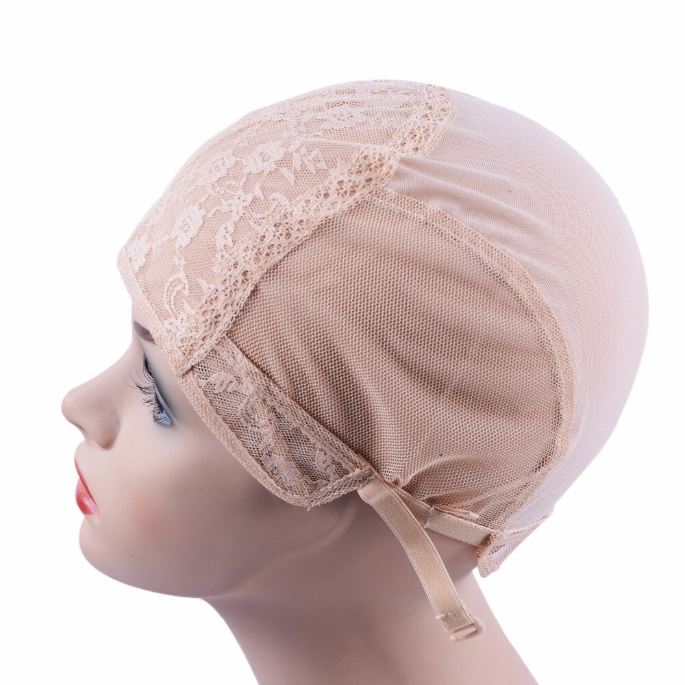 Gorra de peluca rubia para hacer pelucas con correa ajustable en la espalda, gorro tejido, sin pegamento casquillo de peluca, Red para el cabello de buena