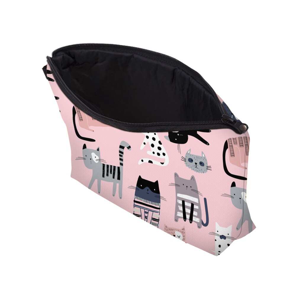 Deanfun Lovely Cat Cosmetic Bag Grils Cute Pink Small Toiletry Bag Portable Travel Bags 52487