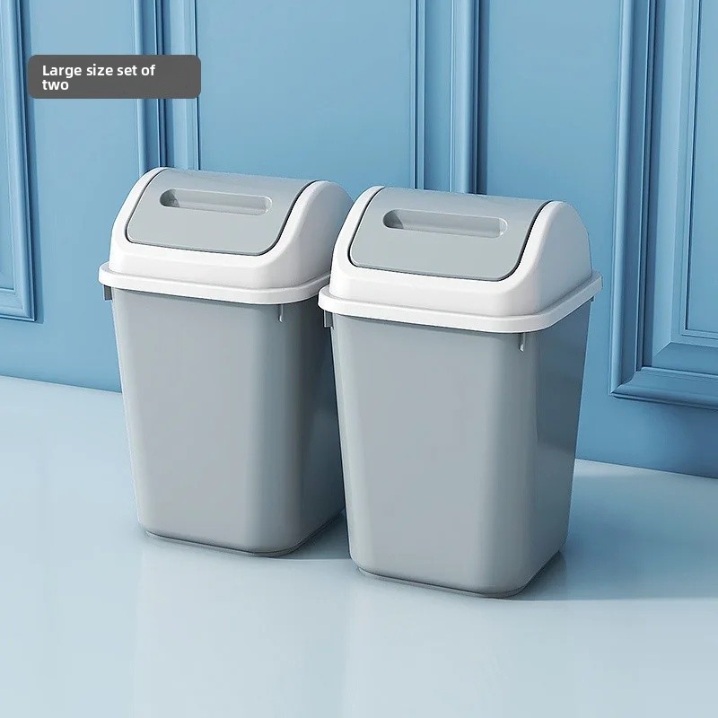 Duży, szczelny kosz na śmieci robić domu, łazienki, kuchni, salonu z pokrywą, plastikowy kwadratowy pojemnik na odpady robić sypialni.: FIOLETOWY