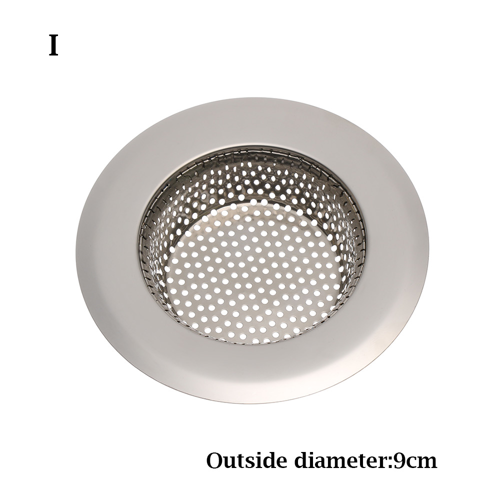Kitchen Sink Strainer Drain Hole Filter Trap Metal Sink Strainer Stainless Steel Bath Sink Hair Catcher Drain Waste Screen: Type 2 dia9cm