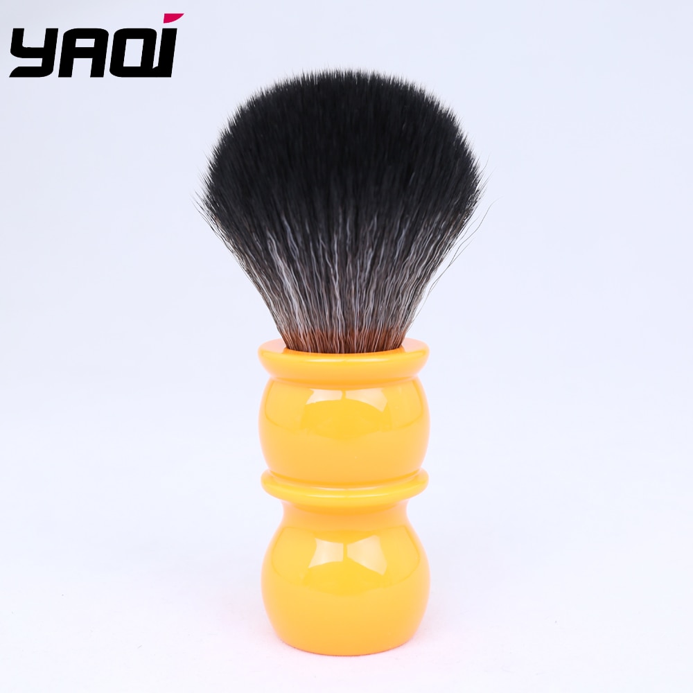 Yaqi-brosse de rasage synthétique noire douce avec manche en Orange, 26mm