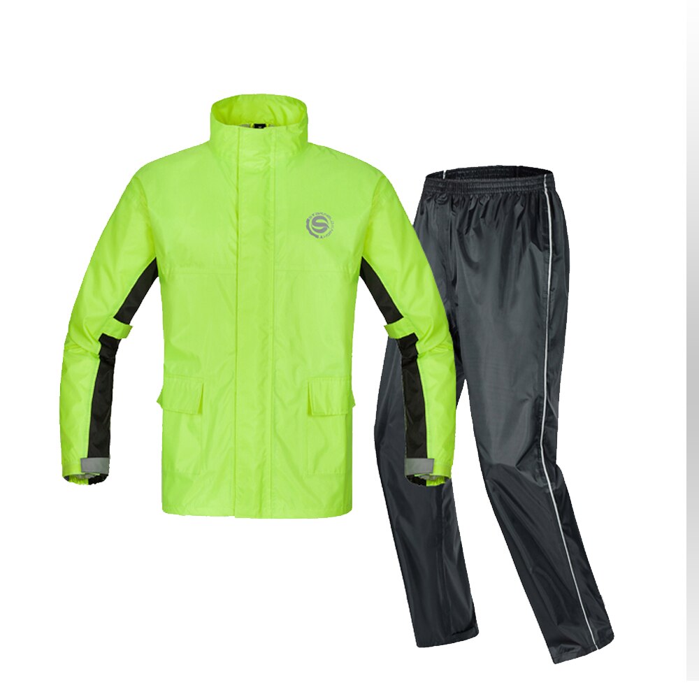 Motorsykkel regnfrakk delt dress, regnfrakk jakke for sykkel, syklist, to farger,: En / Xl