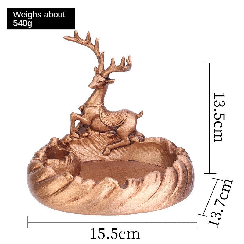 Europese Stijl Retro Creatieve Lade Dragon Elanden Leeuw Asbak Hars Ash Tray Woonkamer Home Office Decoratie Ornamenten: 6