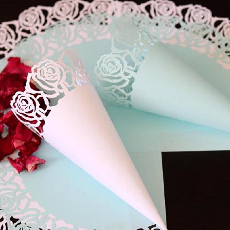 20Pcs Custom Wedding Confetti Kraftpapier Bloemblaadjes Snoep Geplaatst Natuurlijke Confetti Kegels Voor Bruiloft Verjaardag Decoratie