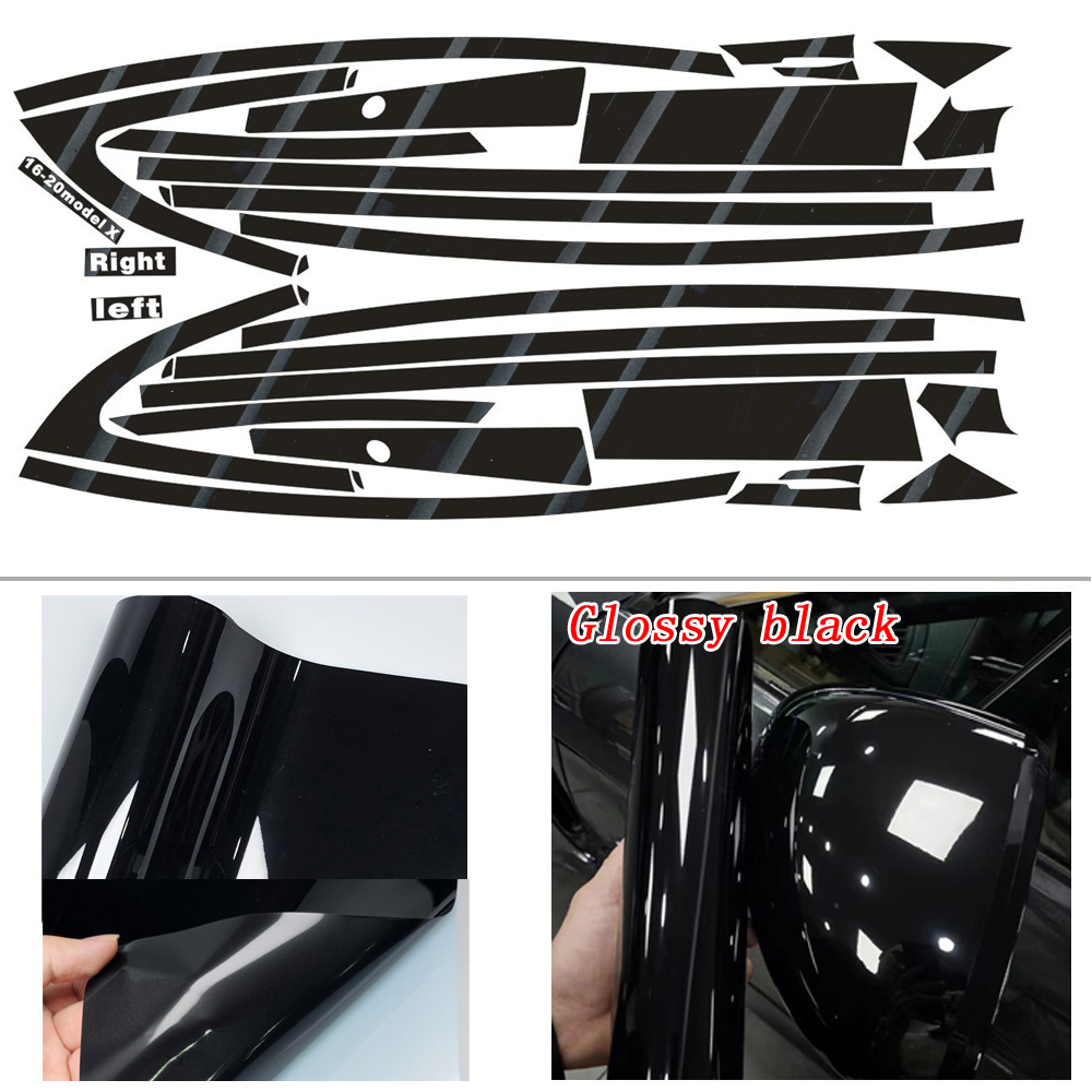Pour Tesla modèle X SUV fenêtre Chrome supprimer occultant ABC piliers autocollants noirs brillants: Or