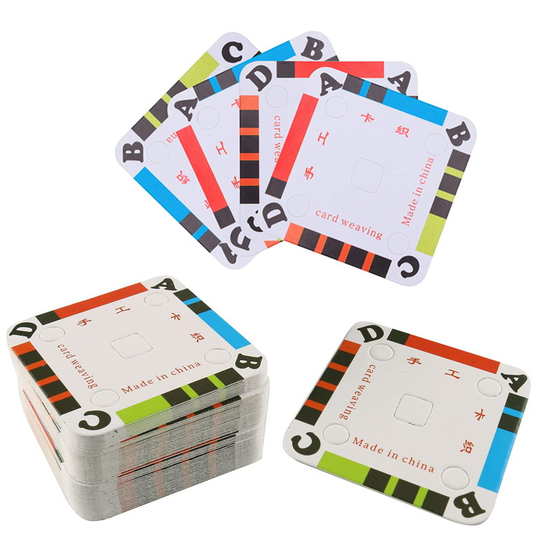 30pcs/50pcs Weaving Cards DIY Tablet Handmade Weaving Card Paper Loom Cards for Loom Weaving Supplies 5X5cm