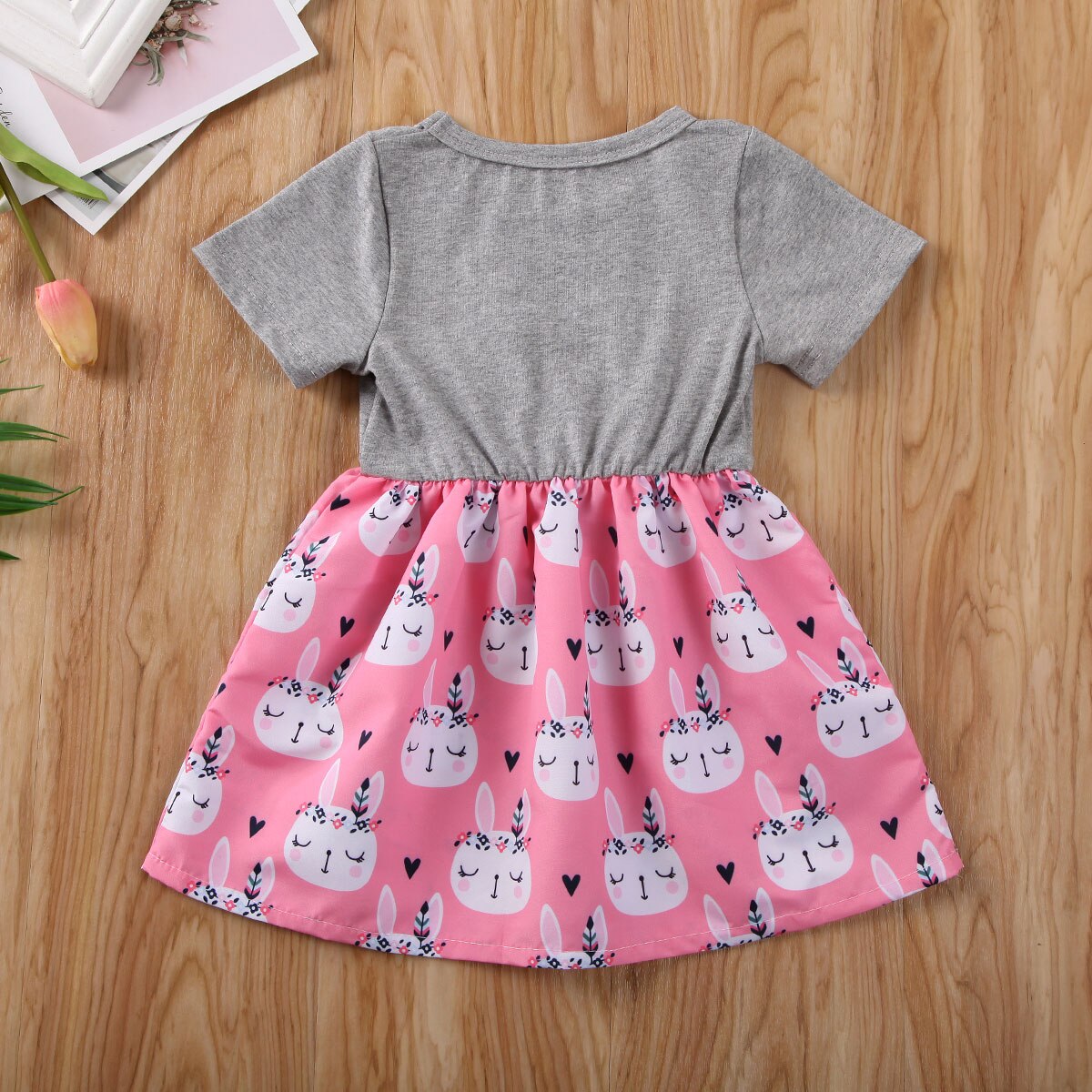 2020 Vestiti del bambino di Estate 1-5T Bambini Infantile Del Bambino Della Ragazza Del Vestito Increspato Manica Corta Vestito Floreale Della Rappezzatura Del Partito abito Da principessa