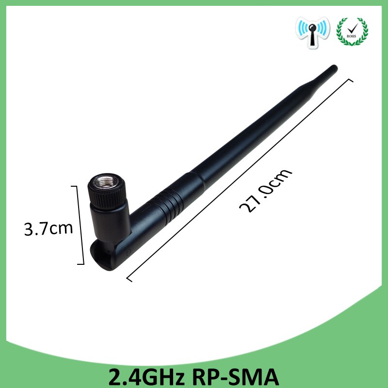 Antenne WiFi 2.4G 12dbi pbx 2.4GHz IOT RP-SMA, connecteur SMA mâle, routeur de réseau sans fil à Gain élevé pour intérieur et extérieur