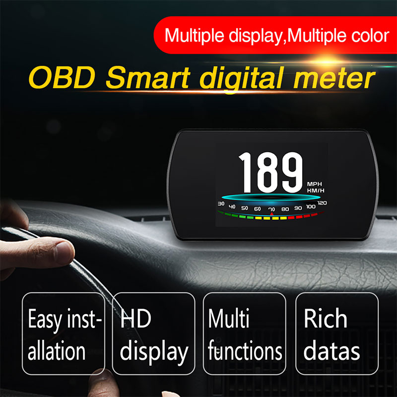 Auto Head Up Display On-Board Diagnostisch Digitale Snelheidsmeter RPM Tacho Brandstof OBD Smart Digitale Meter