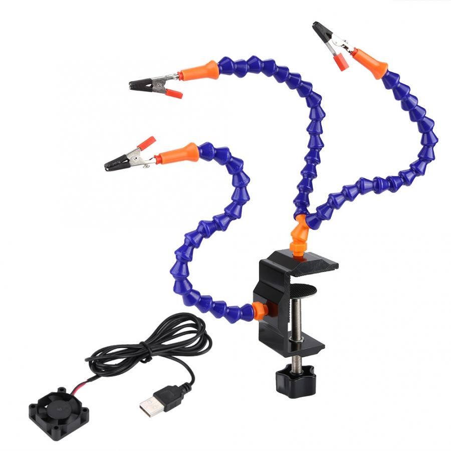 3 Arms Adjustable Soldering Station Table Clip Soldering Station for Electronics Repair Welding Solder Station DIY Repairing: with fan