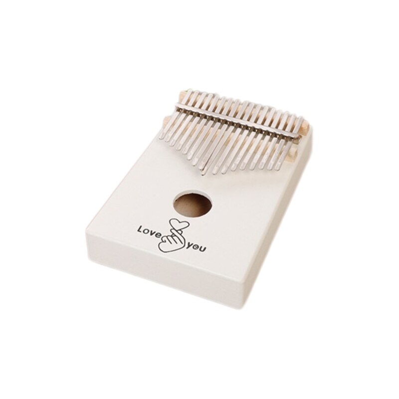 Kalimba 17 Keys Thumb Piano african calimba mbira Single Board High Mahogany Wood Made by for kids Keyboard instrument: White
