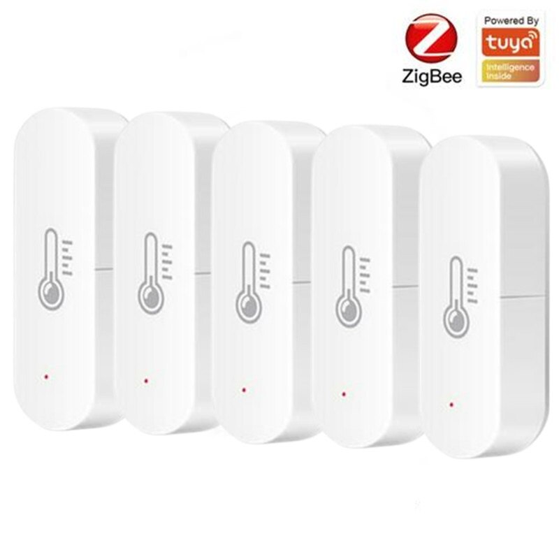 Tuya zigbee 3.0 intelligenter temperatur- und feuchtigkeitssensor für smart homes – hygrometer, thermometer und detektor für alexa und google home: Typ -a 5 stück