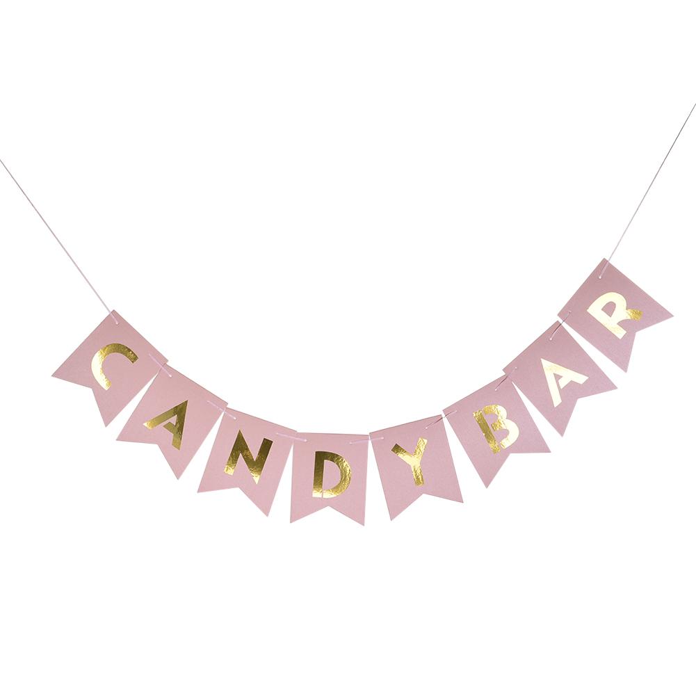 Bryllupsfest slikbar guirlande brev bunting bannere vimpel papir guirlande flag dekorative banner fødselsdagsfest dekoration: Lyserød