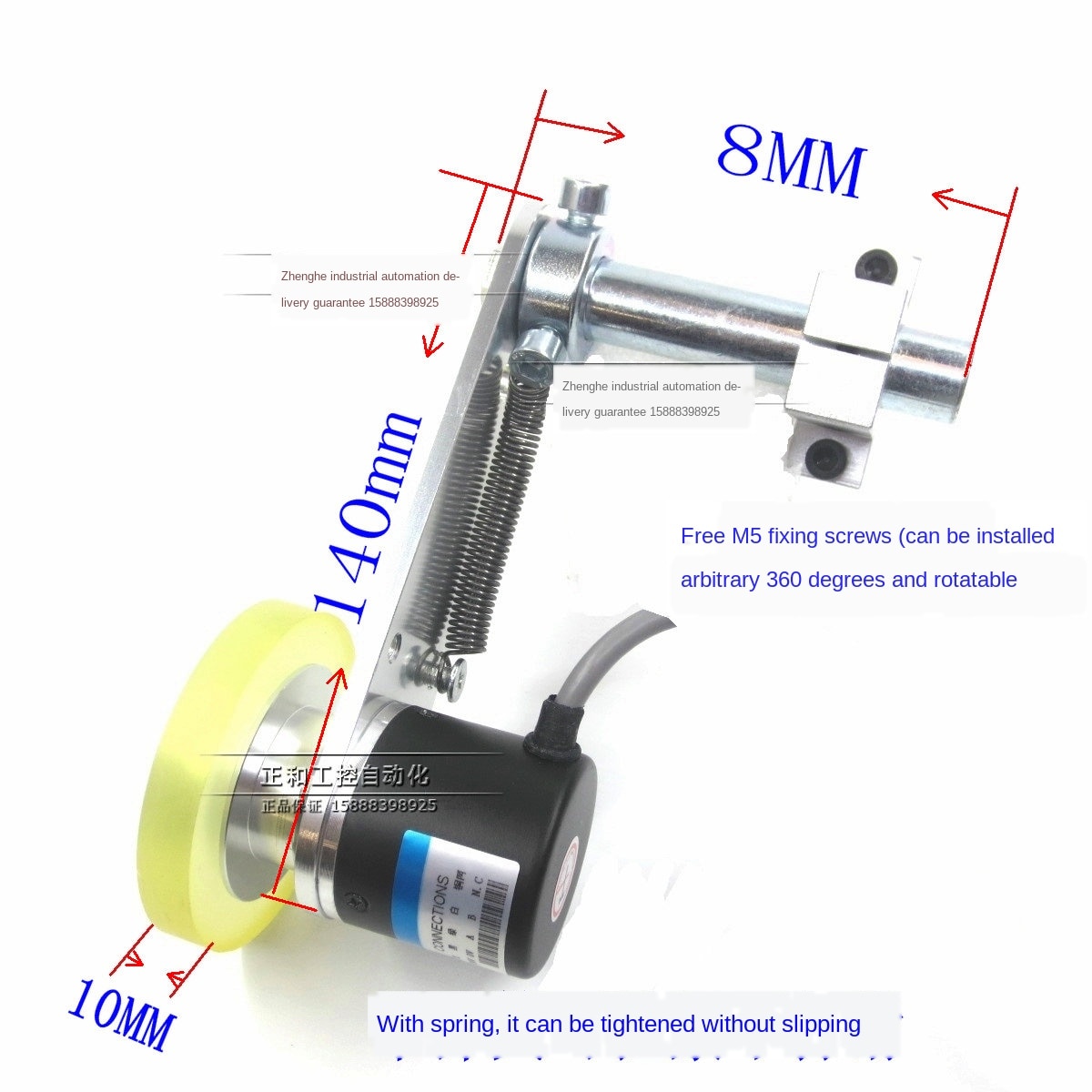 Encoder Aluminium Antislip Wiel Meter Wiel Code-Spuitmachine Synchro Wiel Encoder Vaste Beugel