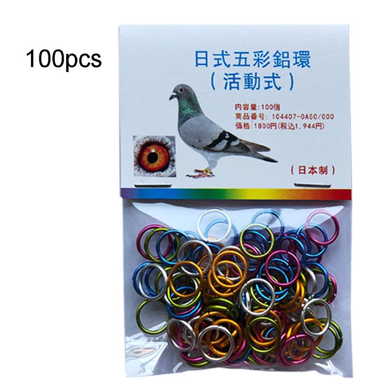100 Pcs Mix Color Bird Foot Ring Species Identify Dove Bands Training Rings Pet