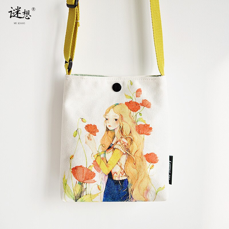 Newhotstacy Tasche 110619 reine baumwoll-Segeltuch-tasche damen-umhängetasche mit einem schultergurt, handytasche: 3