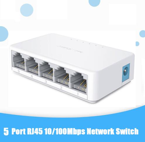 5/8 Poorten High Speed Mini LAN Switch Netwerk Switch RJ45 Mini Fast Ethernet Switch Netwerk Hub Splitter 10/100 mbps Voor Monitor: Blauw