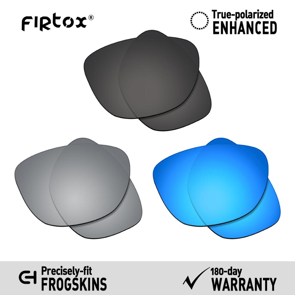 Firtox true  uv400 polariserade linser ersättning för-oakley frogskins  oo9013 solglasögon (endast kompatibel lins) - flera färger: Svart-titan-blå