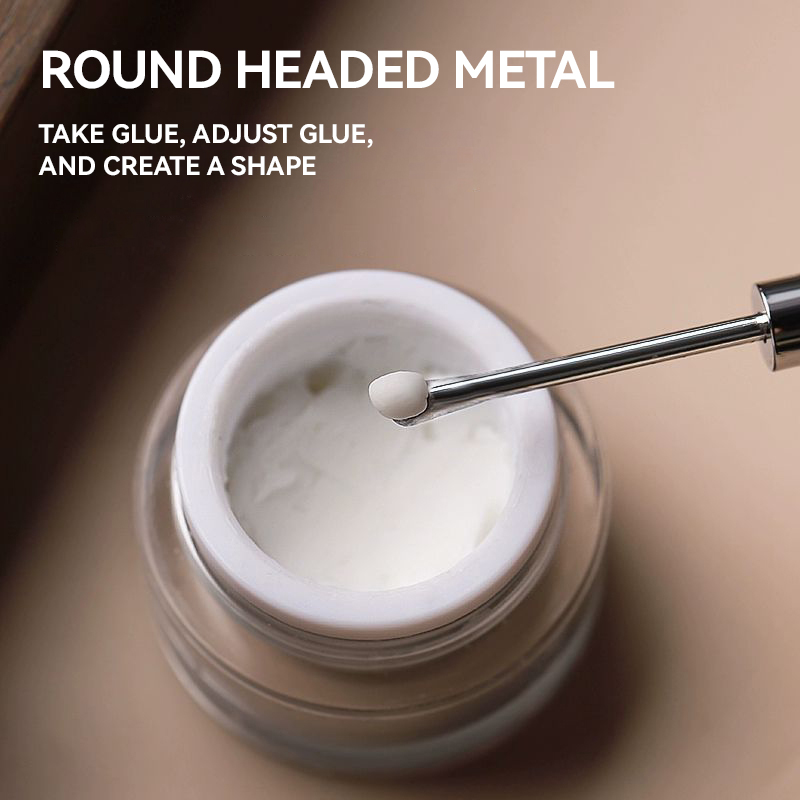 Dual-Ended Nail Art Brush with Silicone Spatula Carving Flower Painting Pen & Nail Gel Mixing Tool Multi-Function Manicure Tools