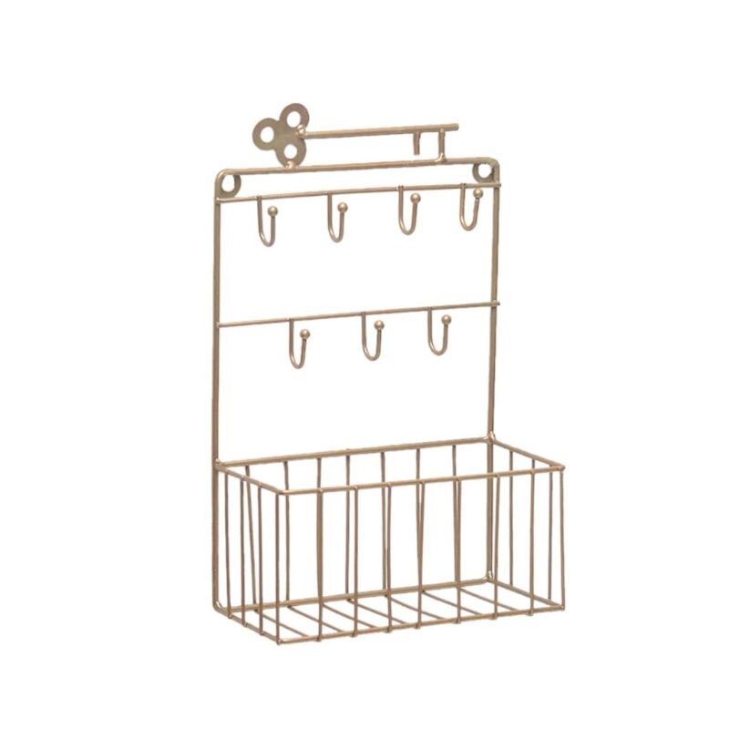 HOEBROS - Soporte Para Llaves De Pared, Color Negro Con 6 Ganchos Dobles Para Llaves De Etal