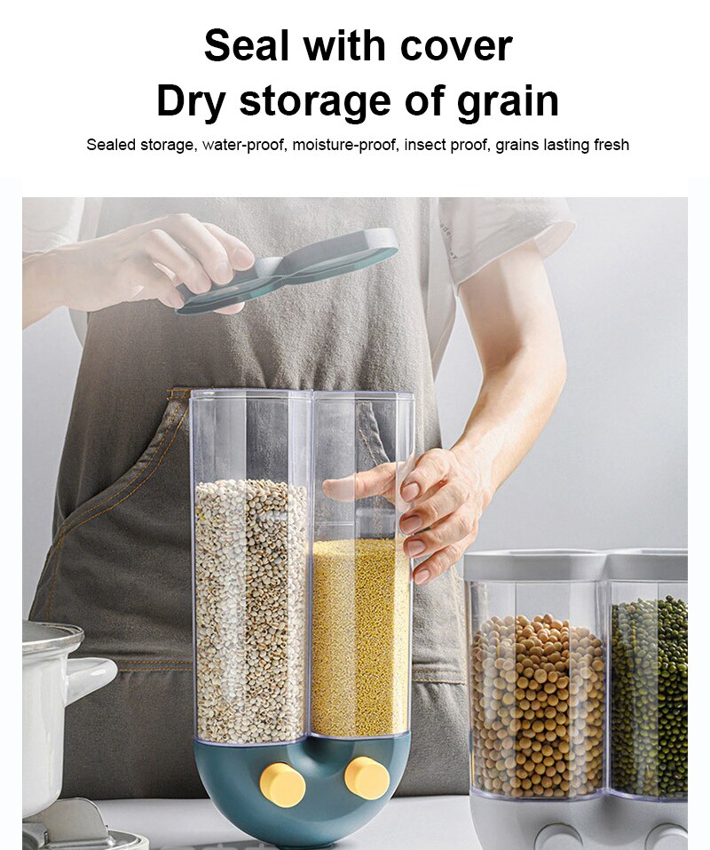 1PC Grains Storage Box Wall-mounted Tea Bean Grain Food Storage Sealed Box Moisture-proof Refrigerator Organizer Kitchen Gadget