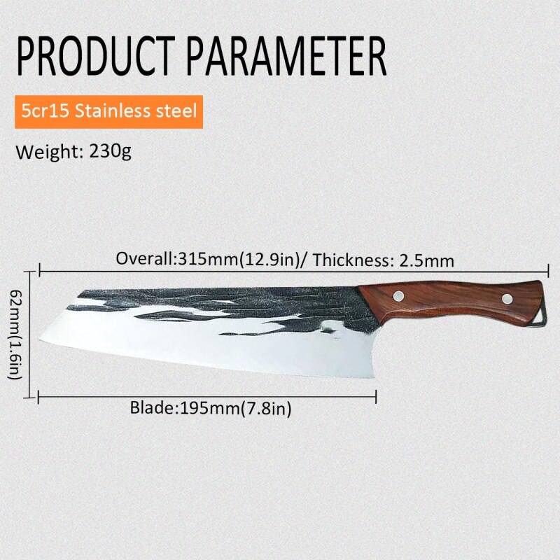 Household Forged Kitchen Knives Japanese Style Butcher Knife Master Chef Stainless Steel Sushi Small Cleaver Meat Cook Knives