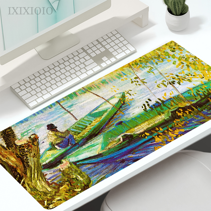 Van Gogh Oil Painting Mouse Pad Gaming XL Home Mousepad XXL Mouse Mat Office Natural Rubber Soft Gaming laptop Desktop Mouse Pad: XXS / SKY BLUE