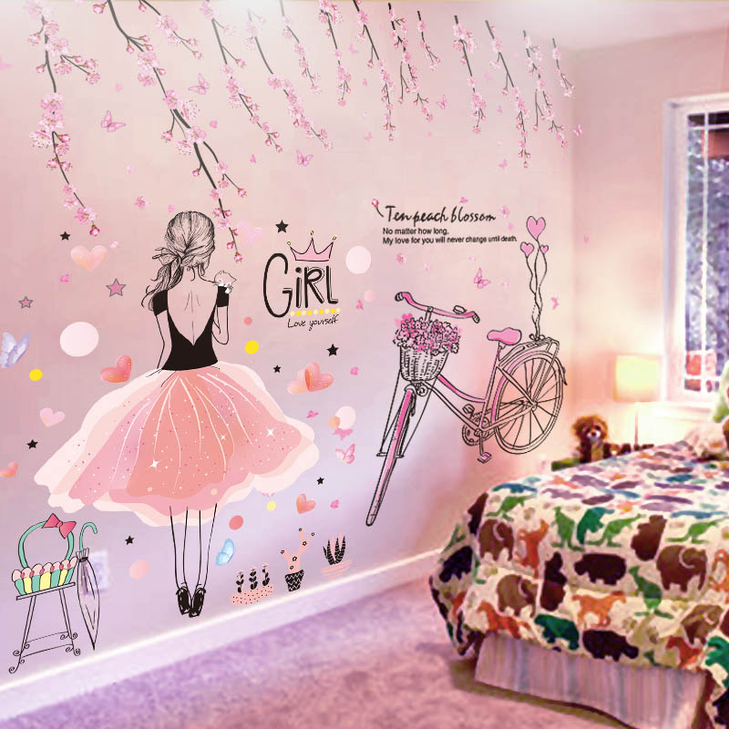 [shijuekongjian] Cartoon Girl Wall Stickers DIY Pe... – Vicedeal