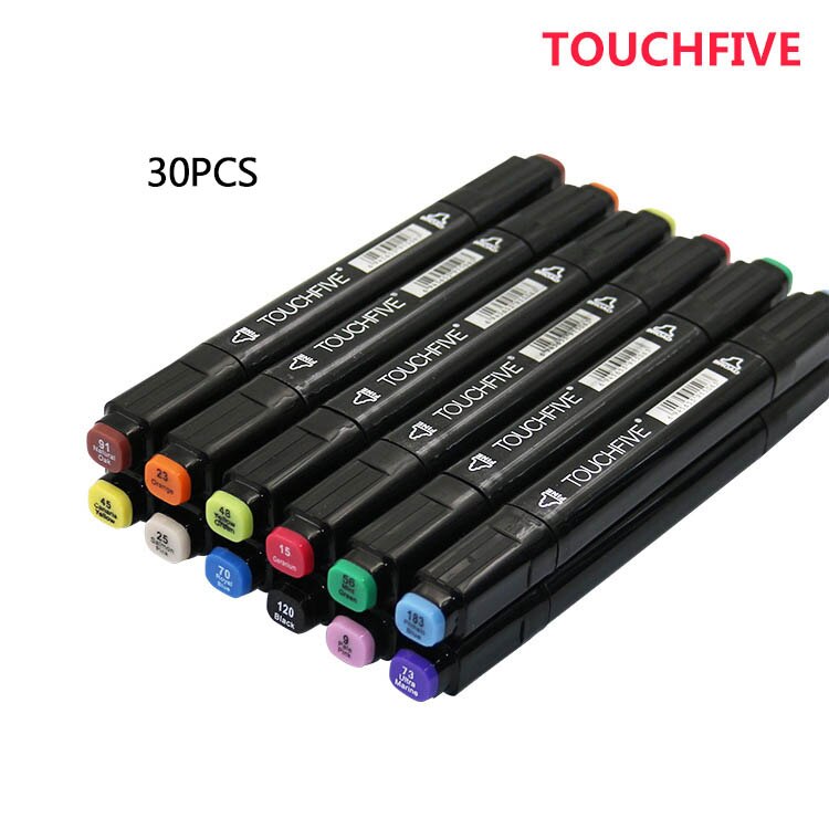 30/40/60/80 Anime Touchnew Marker Stift Kennzeichnung Stifte Farbe Marker Markieren Stift Bunte Malerei manga Kunst Liefert: 30 Schwarz Pole