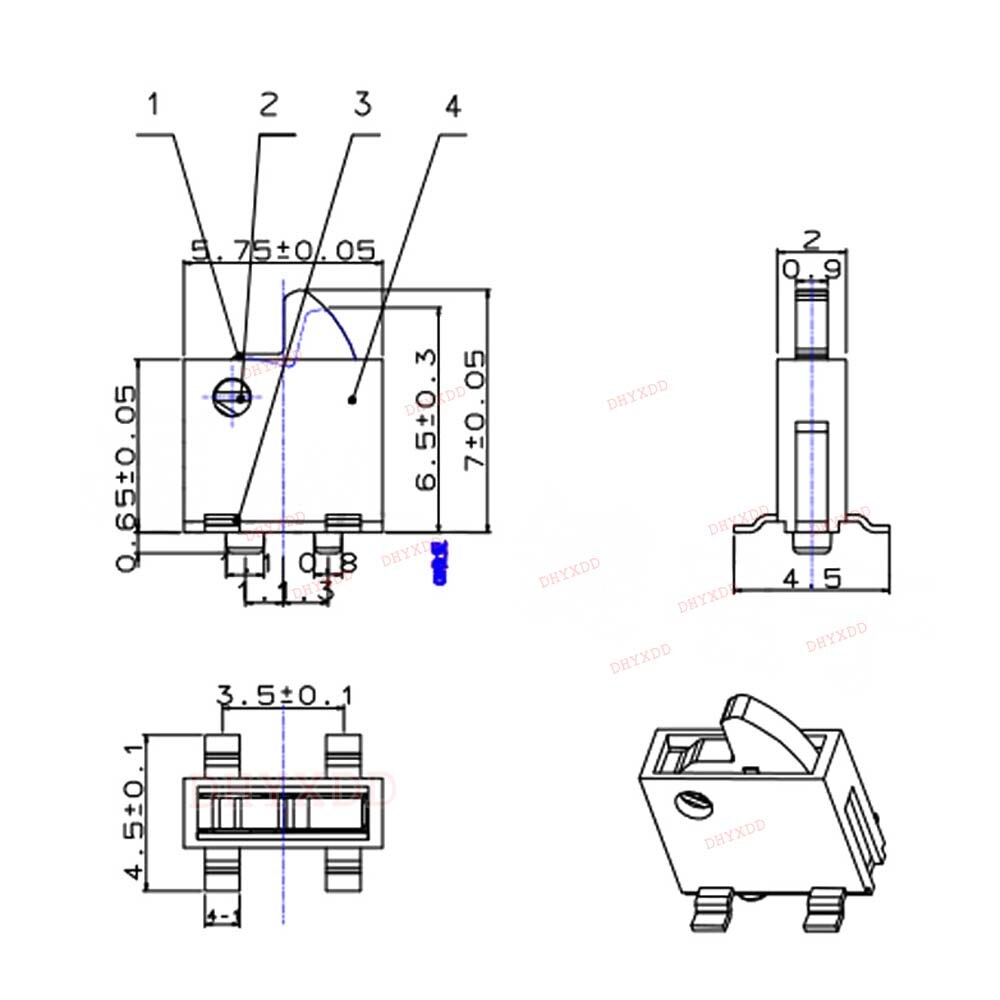 10pcs 4 Pin Mini Slide Switch Reset Micro Toggle Switch Miniature Switch Limit Vertical Black Columnar 12V 50mA