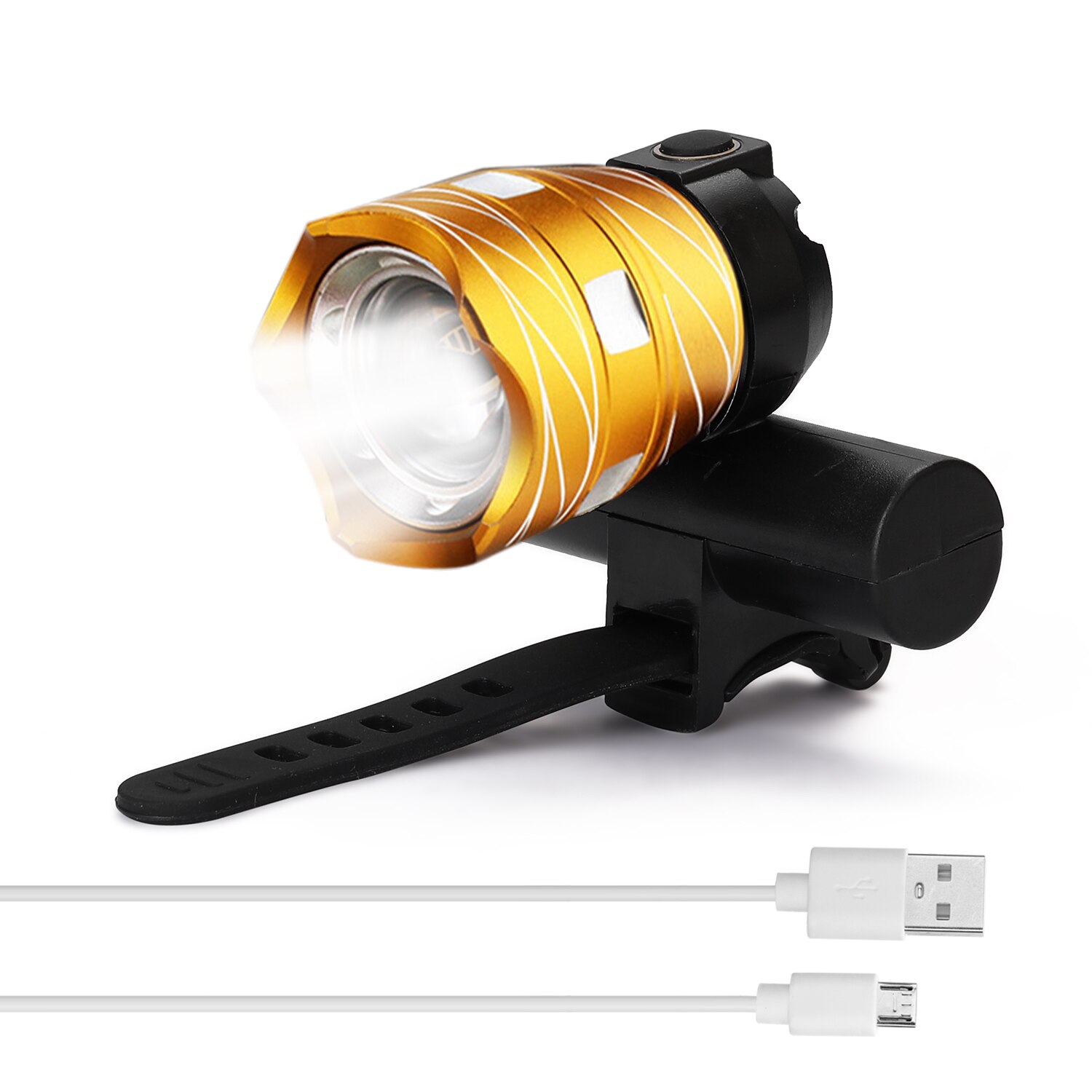 Fahrrad Licht Fahrrad Licht 15000 Lumen T6 LED Fahrrad Scheinwerfer Zoomen USB Aufladbare Aluminium Legierung Aktualisierung Berg Fahrrad Zubehör: Gold