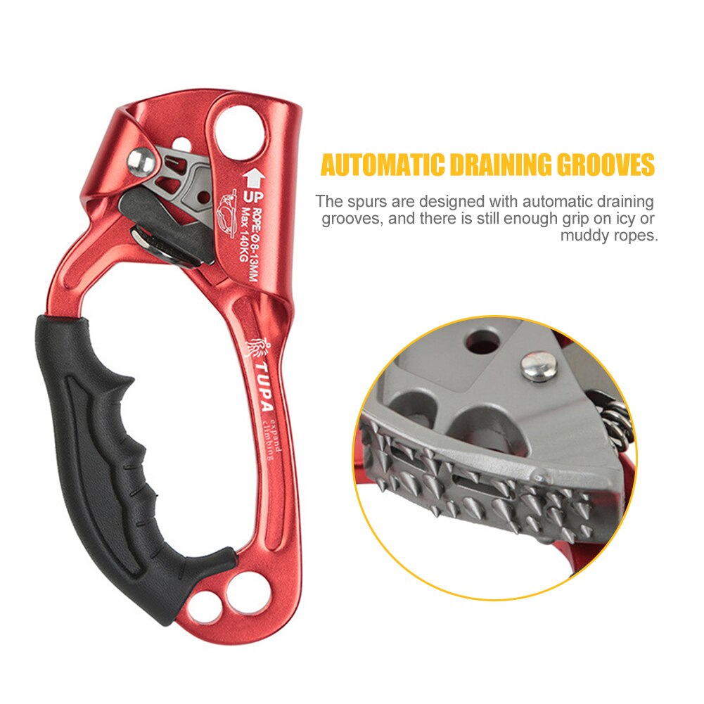Outdoor Mountaineering Rock Climbing Rope Clamp Hand Ascender Rappelling Gear Equipment Rope Clamp for Mountaineering Caving