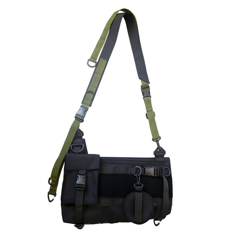 Nicho design japonês escuro vento funcional saco de ferramentas retro mensageiro saco coréia ins rua mensageiro saco grande capacidade: green