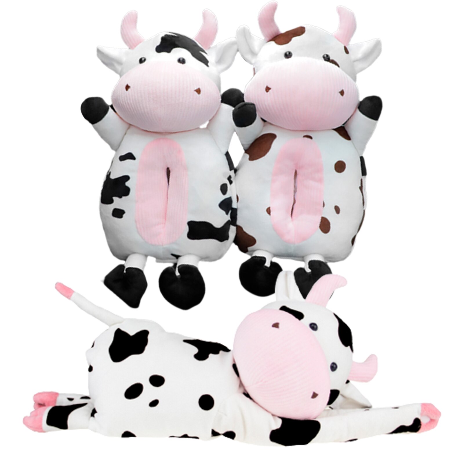 Creatieve Leuke Auto Tissue Box Zachte Cartoon Koe Papieren Servet Case Autostoel Terug Opknoping Tissue Doos Auto Interieur Auto accessoires