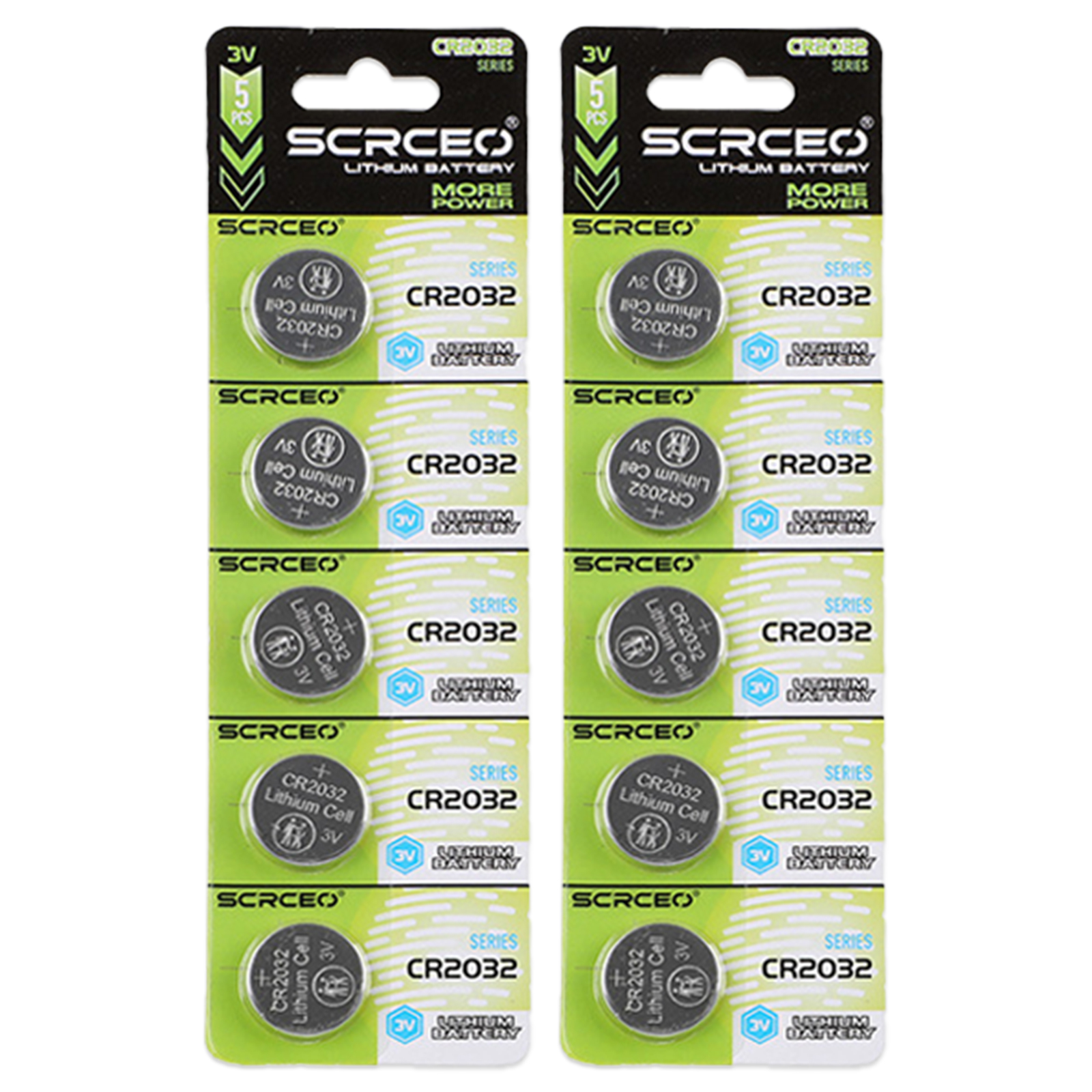 5-100PK CR2032 Batterie a bottone al litio nuovissime e durevoli Sostituisci DL2032 ECR2032 BR2032 Batteria a bottone al litio 3V per orologi giocattoli: nero