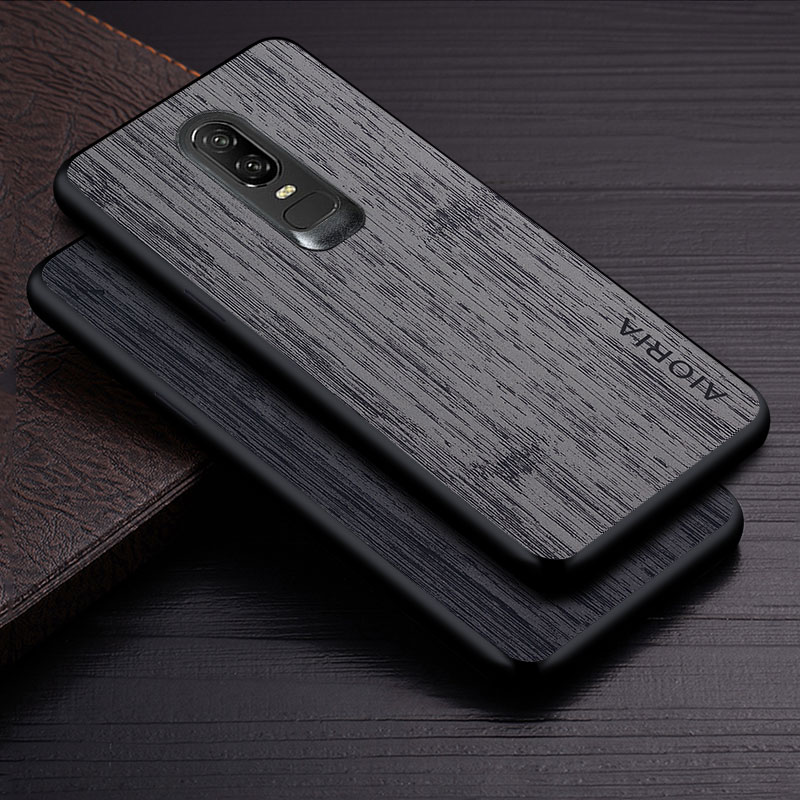 Funda para Oneplus 6 6T 7 7T Pro funda de madera de bambú patrón de cuero funda de teléfono coque de lujo para Oneplus 6 7 6t 7t pro funda capa