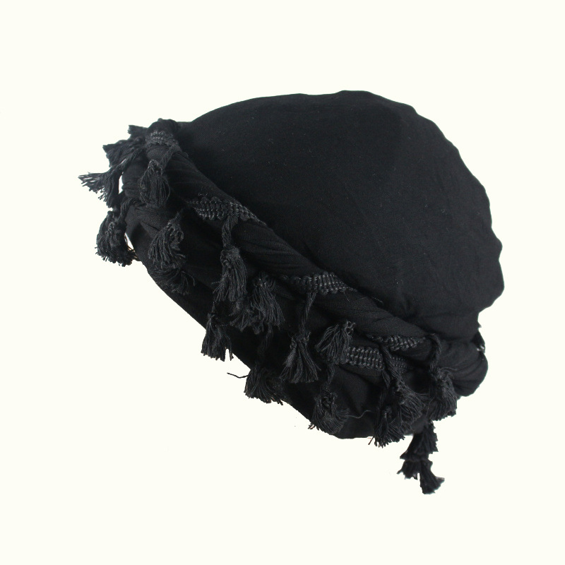 Sombrero trenzado para hombre, turbante, gorro ondulado Durag, sombrero forrado con Halo para hombres y mujeres, gorro para envolver la cabeza con borla elástica, gorro con ondas preatadas y trenzas