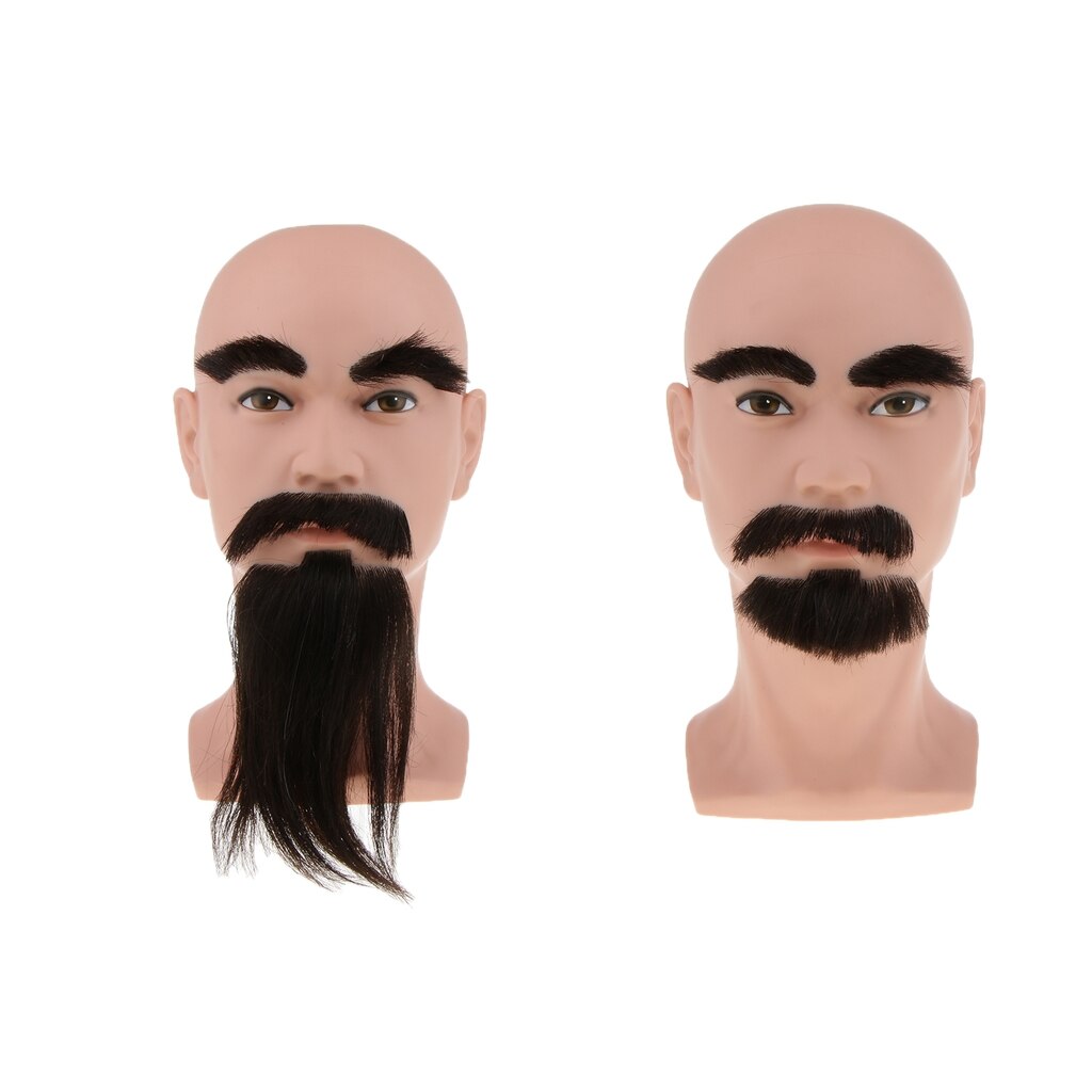 Tête de Mannequin pour hommes, 100% cheveux humains, barbe, coiffeur, formation, cosmétologie, tête de poupée avec trou de fixation