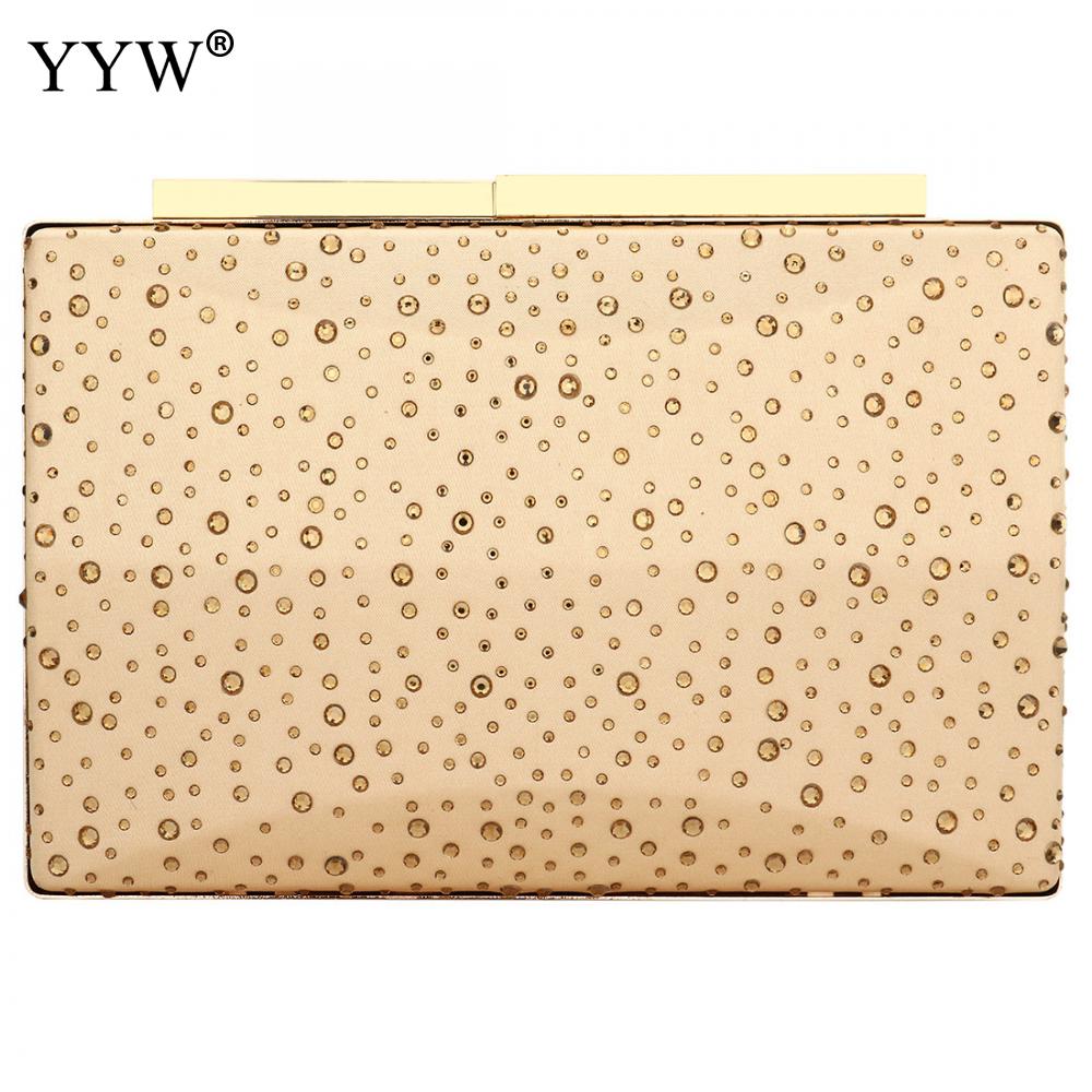 Kväll clutch väska nitbox crossbody väskor med kedja år dam clutches plånböcker damväska bröllopsfest bolso: Guld-