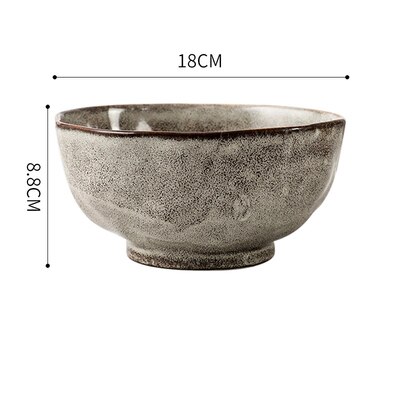 Kinglang Japanse Stijl Retro Rijstkom Keramische Diner Plaat Enkele Servies Salade Voedsel Schotel Grote Ramen Soepkom: Big Bowl