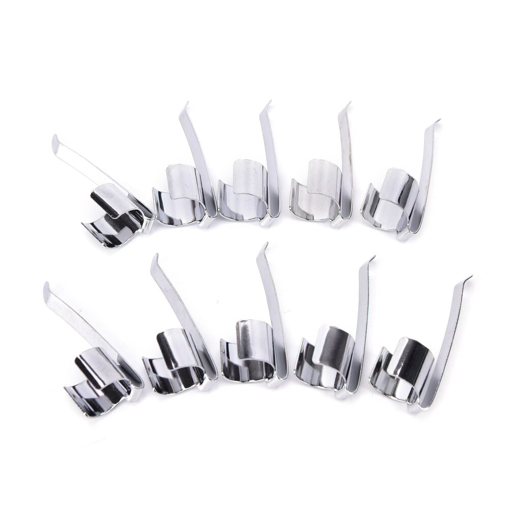 10Pcs Rvs Zilver Zaklamp Clip Zaklamp Mount Houder Pen Clip Klem