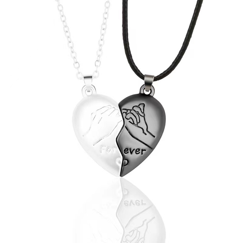 Collar con colgante de pareja de buena Simple, electrocardiograma, corazón magnético, collar de empalme colgante, del Día de San Valentín