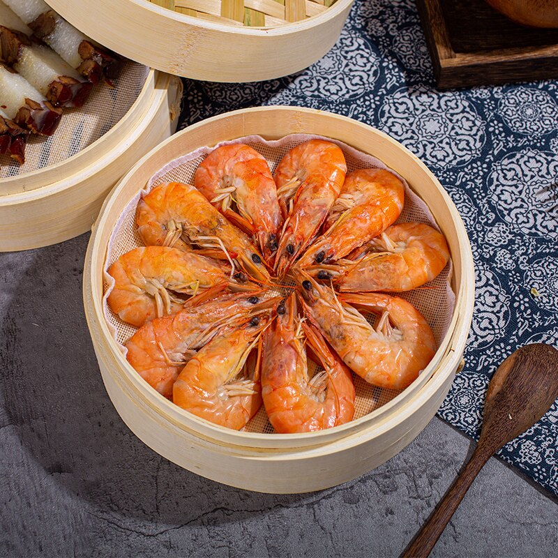 Ett bur eller lokk matlaging bambus dampkoker for fisk ris grønnsak snack kurv sett kokeverktøy dumpling steamer 5 stk steamer matter