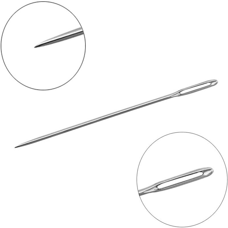 21 PCS Large Eye Sewing NeedlesSewing Sharp Needles Handmade Leather Needle Embroidery Thread Needle