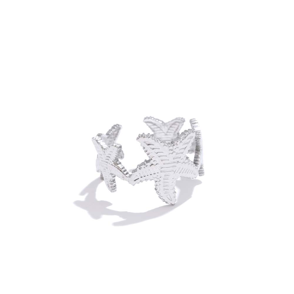 Anillo chapado en PVD de Color dorado ajustable abierto con flor de océano Yhpup para mujer, joyería de acero inoxidable a la , accesorios al por mayor: Azul