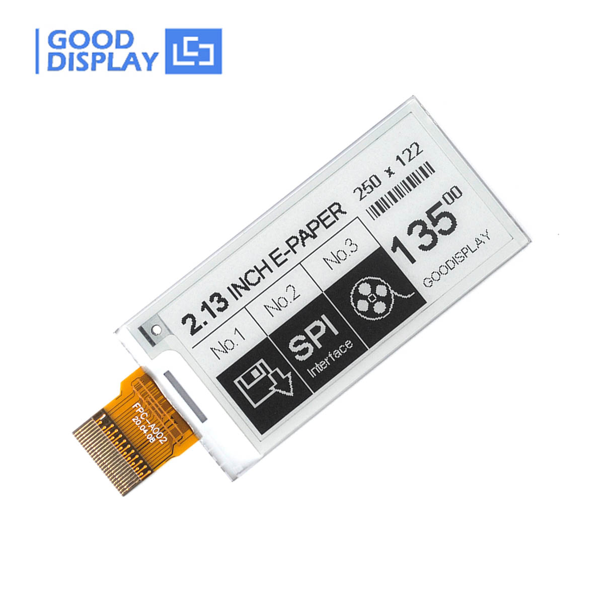 2.13 Inch 250x122 Raspberry Pi Eink Display, Supports 1.5s Fast Refresh GDEY0213B74, Electronic Epaper Tag