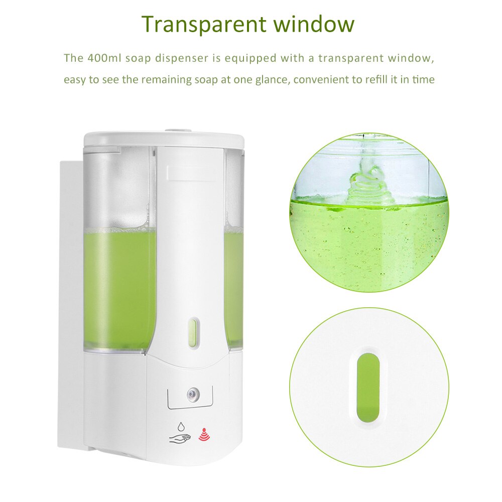 Liquid Soap Dispenser 400Ml Automatic Intelligent Sensor Induction Touchless ABS Hand Washing Dispensers For Kitchen Bathroom